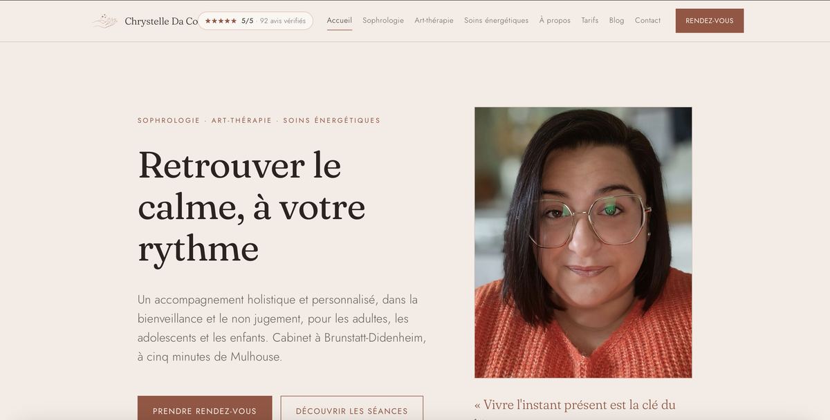 Page d'accueil du site de Chrystelle Da Costa